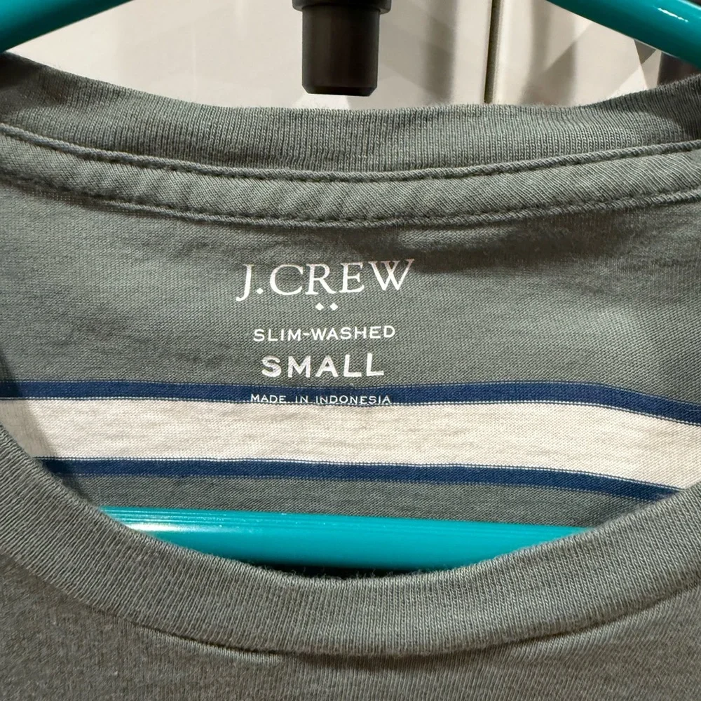 J. Crew Vintage Wash Men's Striped Pocket T-Shirt, Slim Fit Small